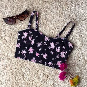 Garage | Floral Bandeau Crop Top